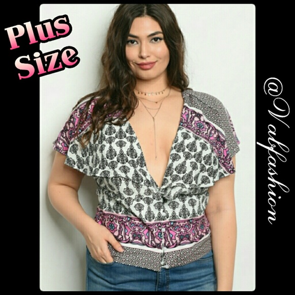 plus size deep v neck tops